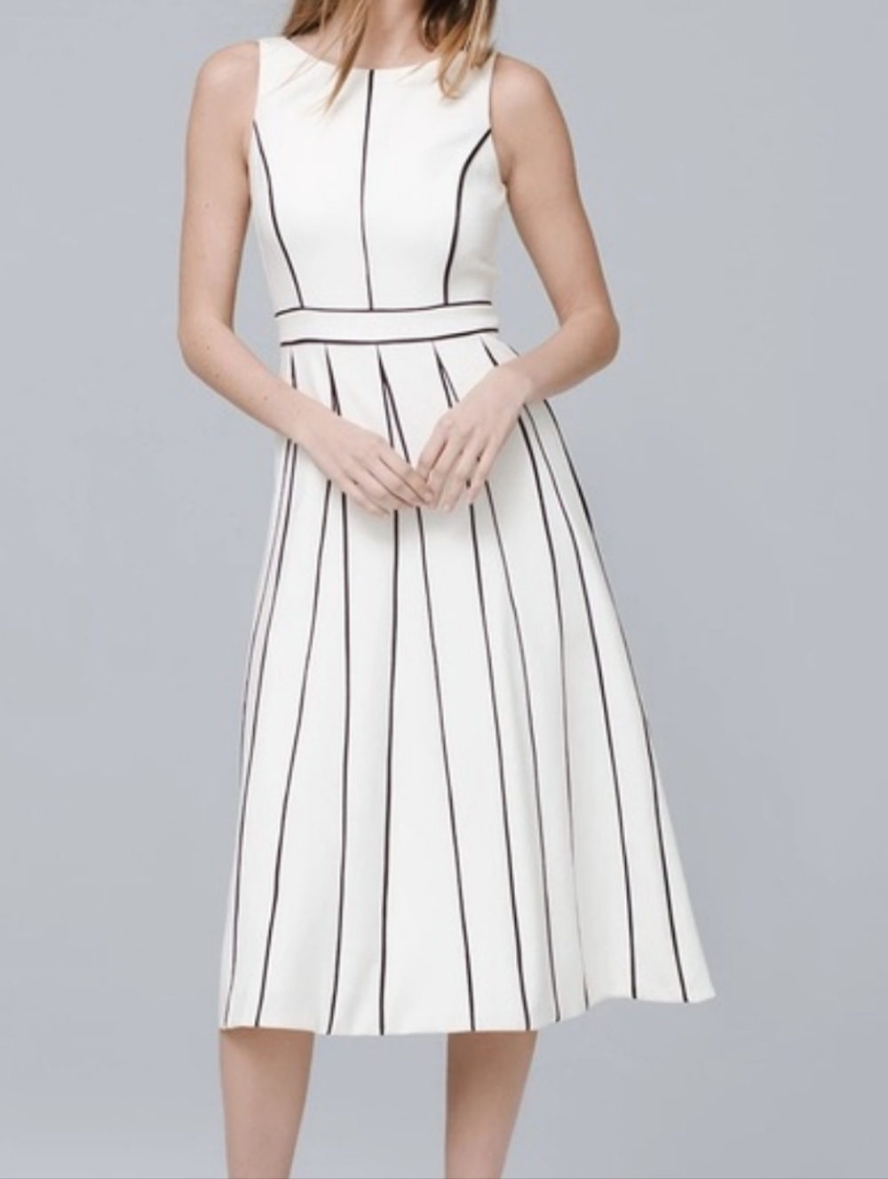 WHBM Sleeveless Seamed Fit And Flare Dress - Picture 6 of 6